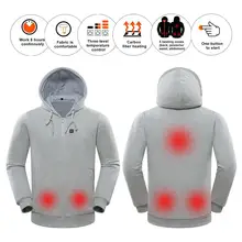 Новая мужская зимняя куртка с подогревом Usb для прогулок и пеших прогулок, зимняя теплая толстовка для тела, теплое пальто с капюшоном с электрическим подогревом, одежда