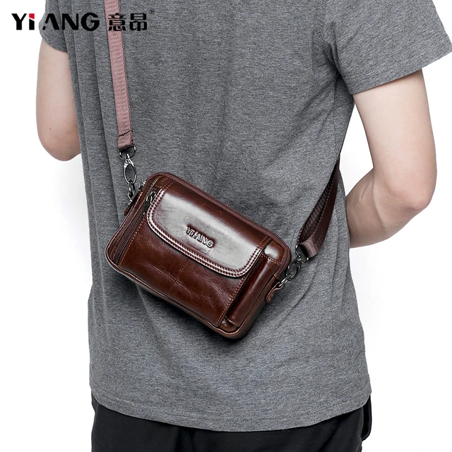 Bolso de hombre de cuero, bolso crossbody para hombres, bolso de