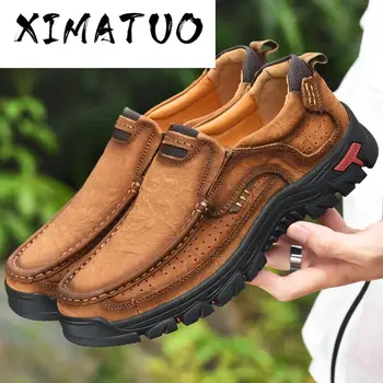 

Men Casual Shoes Sneakers 2020 New High Quality Vintage 100% Genuine Leather Shoes Men Cow Leather Flats Leather Shoes Men