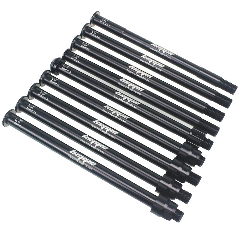 HEPPE MTB Road Bike Thru Axle Rear Hub Thru Axle Front Fork Shaft Skewers 12x100 12x110 12x142 12x148 M12xP1.0/P1.5/P1.75