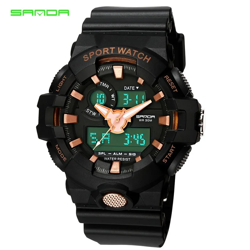 

2019 SANDA Professional Military Mens Sports Watches Digital LED Army Dive Watch Men Fashion Casual Electronics Wristwatches