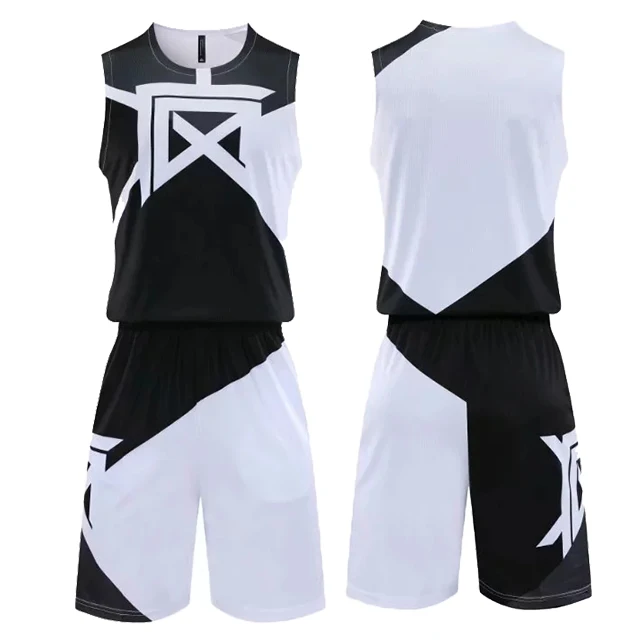 white black DIY Men Basketball Jerseys Custom Basketball Uniform Sets Professional Throwback jersey Basketball Quick Dry College Sportswear - Цвет: white black