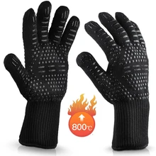 Oven Mitts Microwave Fireproof Barbecue-Heat-Insulation High-Temperature-Resistance 500-800-Degrees