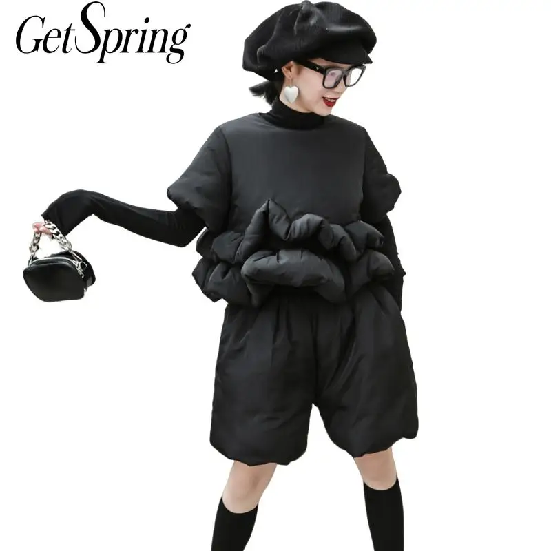 Getspring Женский комплект Женское пальто брюки комплекты Топ с коротким рукавом