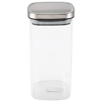 

Square Glass Jars with Stainless Steel Lid for Spices Bulk Products Tea Coffee Container Set Sealed Cans Storage Box Canister
