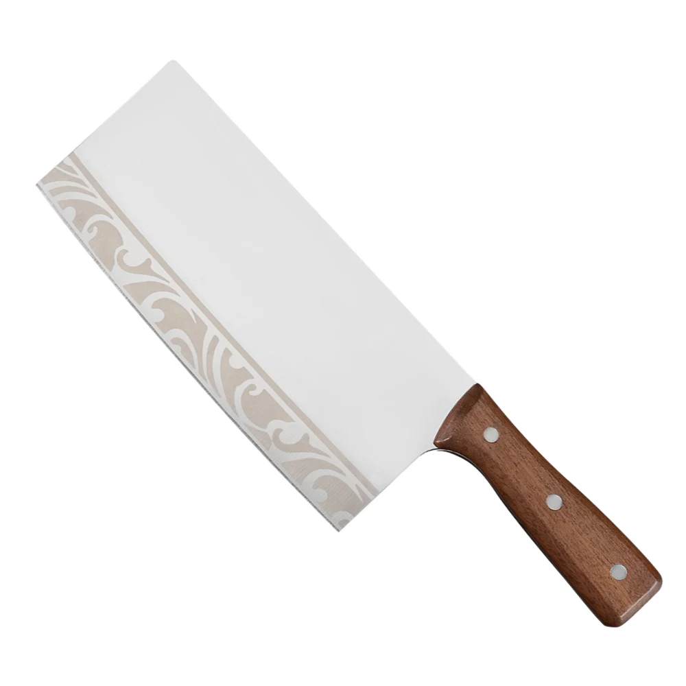 Damask 3Cr14 Кливер из нержавеющей стали 8 дюймов рубящий нож три из стали для ногтей полная деревянная ручка Tang Кливер рубящий нож - Цвет: Pattern 2