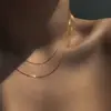 2022 concepteur minimaliste mince serpent chaîne plaqué or colliers pour femmes Niche Sexy chaîne tour de cou colliers bijoux accessoires ► Photo 2/6