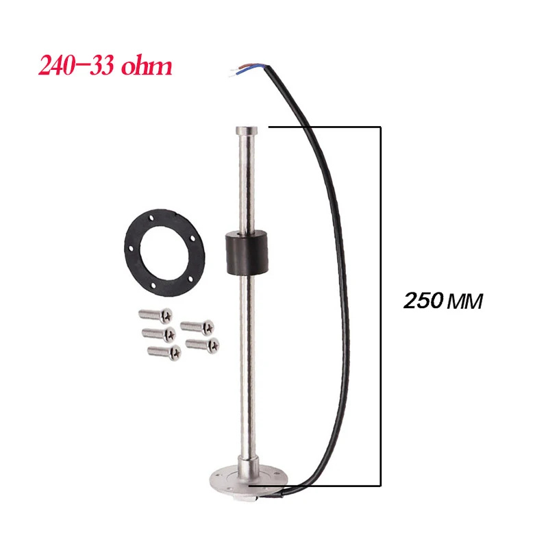 240-33ohm 250mm 0-190ohm Масло жидкое топливный бак уровня воды Сенсор Калибр 12 В для лодка морской автомобиля аксессуары для яхт топлива Отправка блок поплавковый выключатель - Цвет: 240-33ohm 250mm