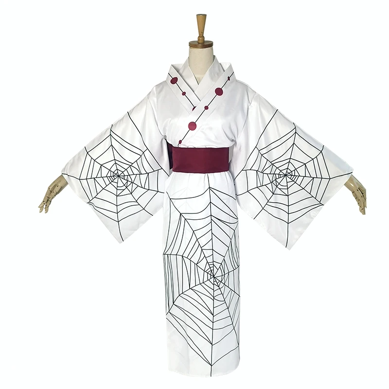 Аниме Комикс убийца демона Kimetsu no Yaiba Косплей костюмы Руи Косплей Костюм Униформа Хэллоуин клинок демона белое кимоно - Цвет: Costume Only