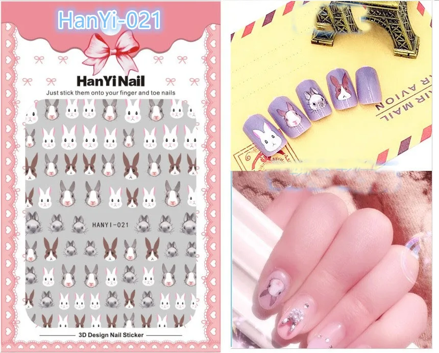HANYI021 Мультфильм Тип! Лак для ногтей задний клей деколь декорации дизайн ногтей стикер для ногтей Советы красоты - Цвет: HANYI021