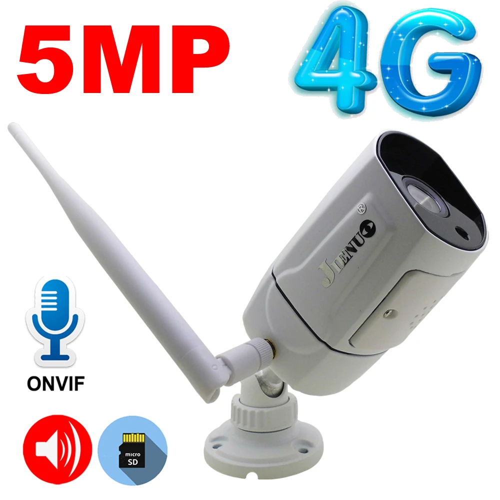 

JIENUO 4G IP Camera 5MP Outdoor Waterproof Audio Wifi Cctv Security Surveillance 4G Sim Card Infrared Night Wireless HD Home Cam