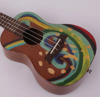 

hand drawing mahogany ukulele