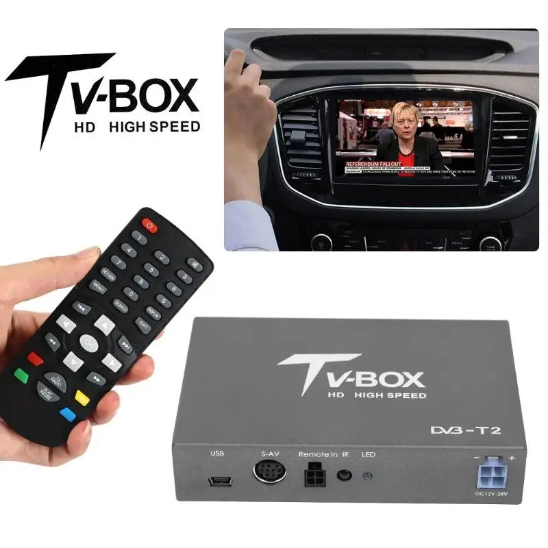 VODOOL автомобильный мобильный DVB-T2 цифровая ТВ коробка DVB T2 Мини HD автомобильный тв приемник сигнала блок тюнера для в автомобиль DVD видео система с антенной