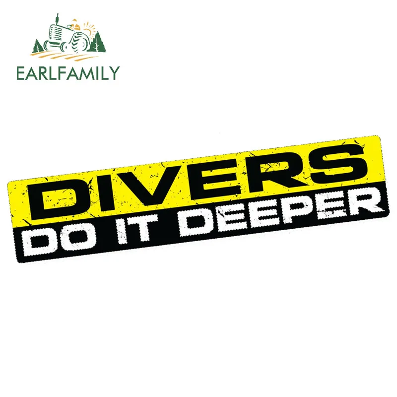

EARLFAMILY 15cm x 3cm Car Stickers DIVERS Decal DEEPER Bumper 4X4 SUV FISH OFFROAD SHARK BOAT SCUBA Waterproof Accessories