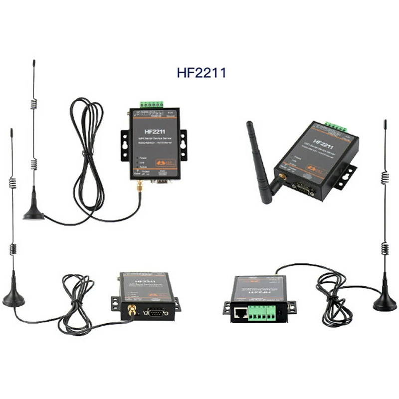 HF2211 Modbus Последовательный RS232/RS485/RS422 к Ethernet/Wi-Fi конверсионный модуль, поддержка обновления веб-OTA wiselss(EU Plug