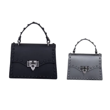 

2Pcs Messenger Bags Luxury Handbags Bags Designer Jelly Bag Fashion Shoulder Bag Females Handbag - Grey S & Black L