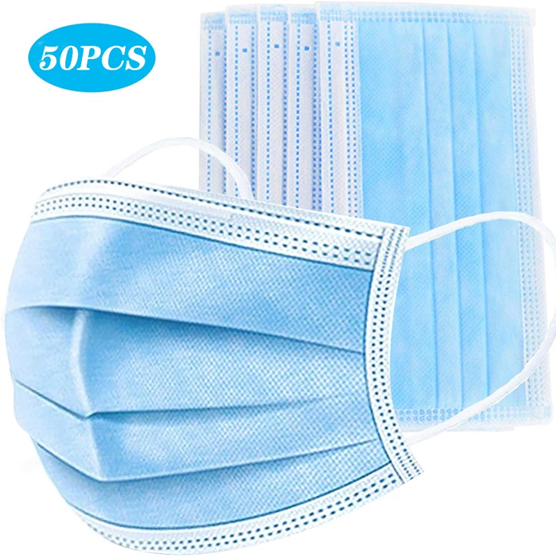 

Face mask filter 50pcs/lot disposable 3 to 4 layers masks for anti-virus and anti-fog and dust-proof with earloop mouth mask