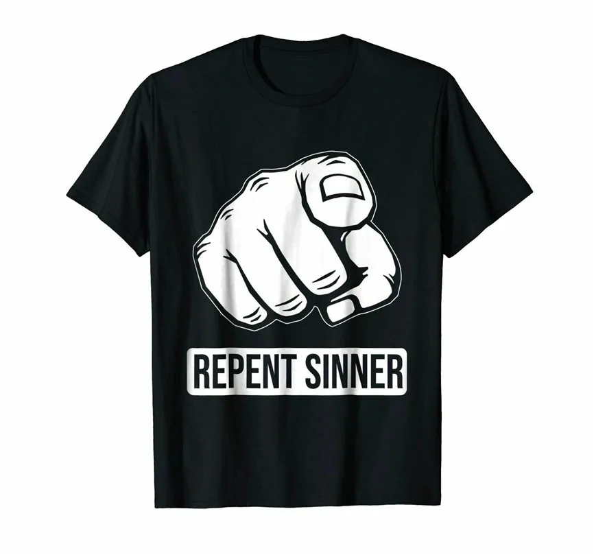 Repent Sinner унисекс черная футболка S 6Xl футболка|Футболки| |