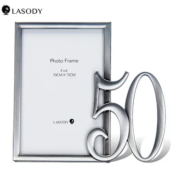 

50th Picture Frame 4x6 Photo Frame 50th Birthday Anniversary Gift Photo Frame 50 Decorations - "50th Gold Anniversary"