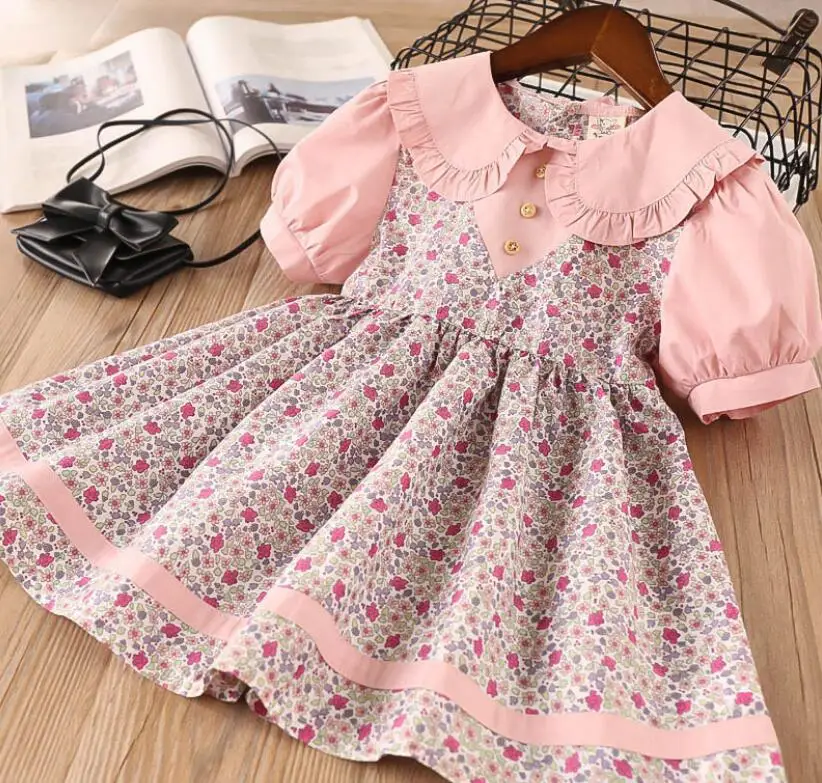 New Children Baby Cotton Printed Dresses Girls Princess Sweet Clothes 5 pieces/lot | Детская одежда и обувь