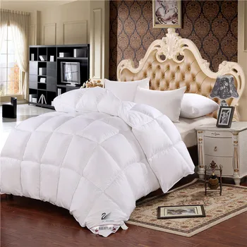 

Duck/Goose Down Quilted Comforter Duvet Blanket Winter Warm Hotel Quilt with 100% Cotton Cover Twin Queen King