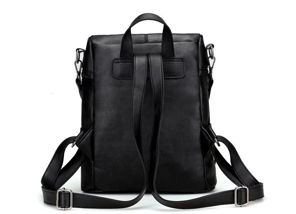 Повседневный женский рюкзак, однотонные женские сумки через плечо, качественные Школьные Сумки из искусственной кожи для девочек-подростков, винтажная сумка для путешествий