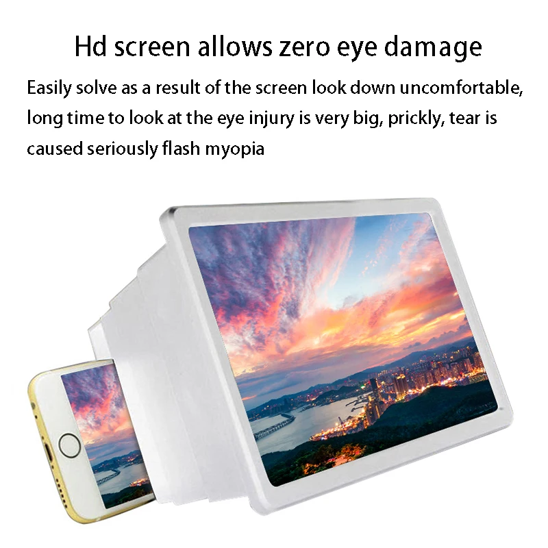 3D экран Лупа усилитель мобильный экран телескопическое увеличительное ...
