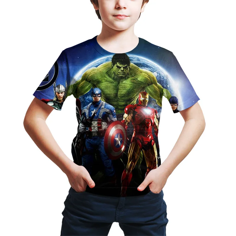 Anime Marvel The Avengers T Shirt Kids 