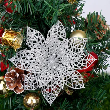 

10pcs set Christmas Flowers Tree Decorations Xmas PE Festical Ornament