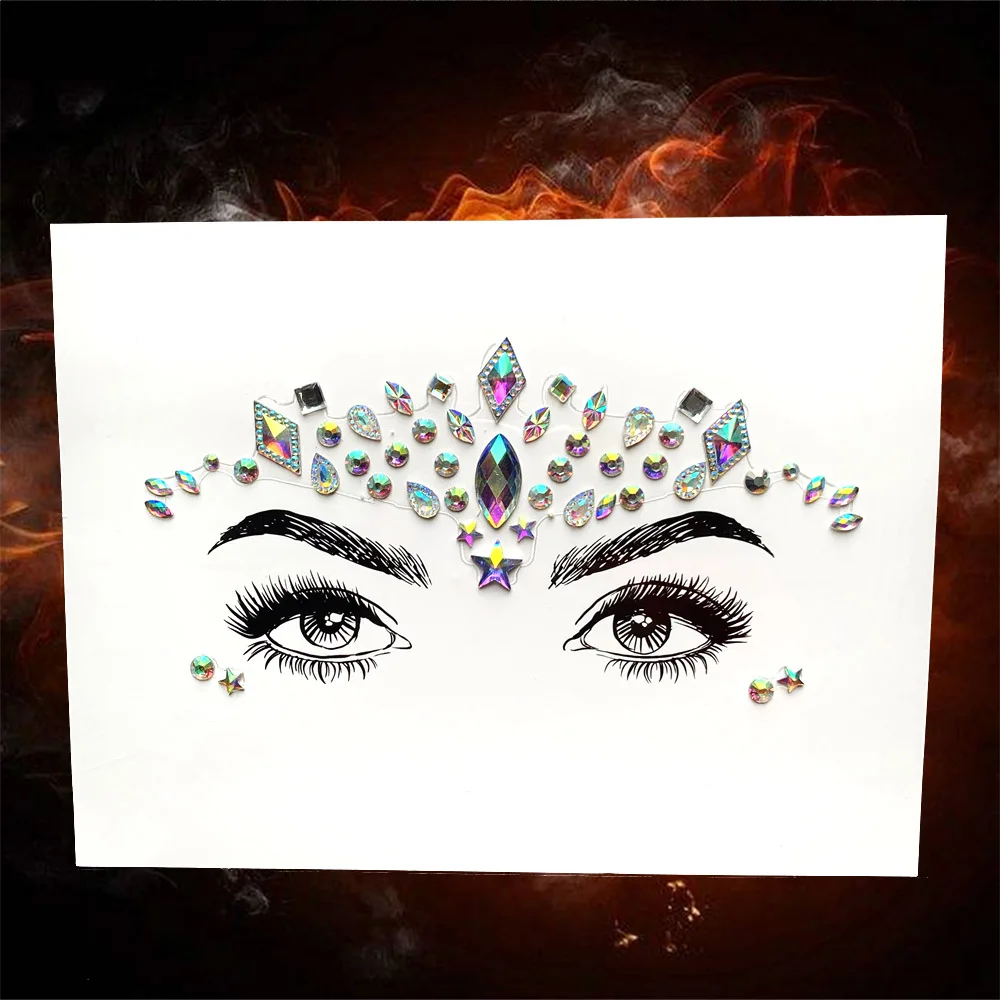 DIY Блестящий глаз стикер для драгоценных камней красивое украшение для лица в этническом стиле 3D Хрустальный Глаз Аксессуары косметика для фестиваля представление - Цвет: QBL126
