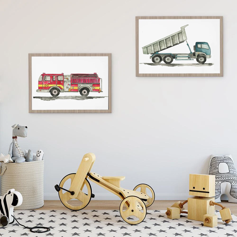 Construction-Vehicle-Watercolor-Boys-Wall-Art-Canvas-Painting-Pictures-Dump-Truck-Excavator-Posters-And-Prints-Kids (1)