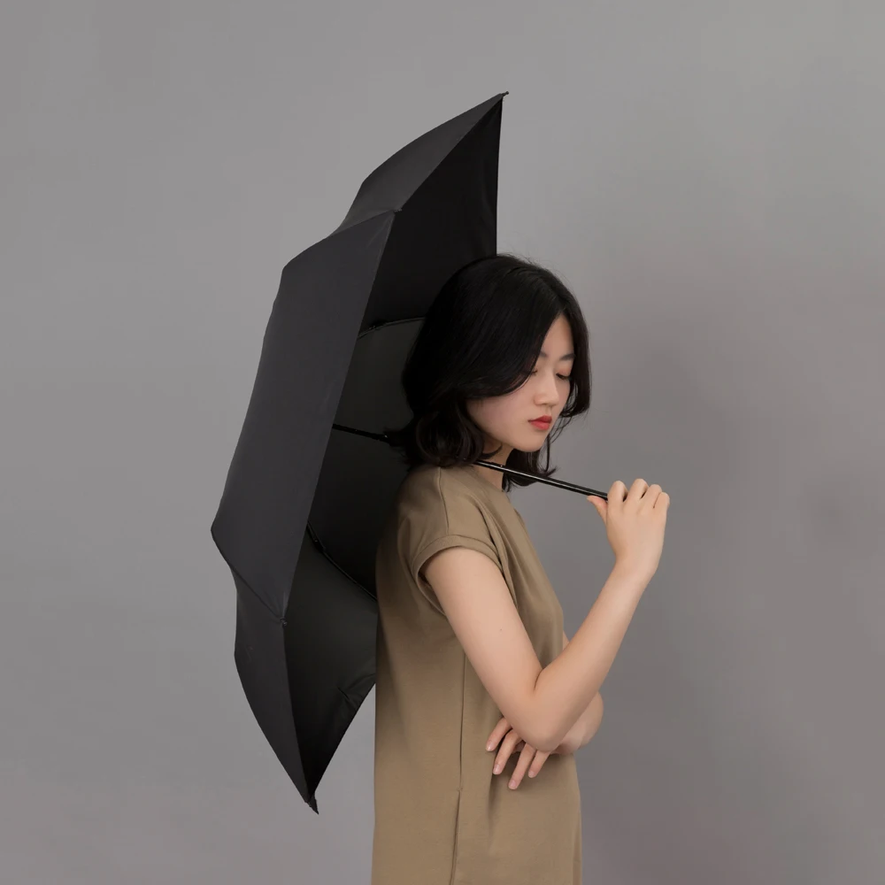 Анти Солнечный зонт с защитой от ультрафиолета дождя женский ультра-светильник 6 ребер складной зонт 160 г портативный дорожный Зонтик Ветрозащитный Зонтик для девочек UPF50 - Цвет: Black