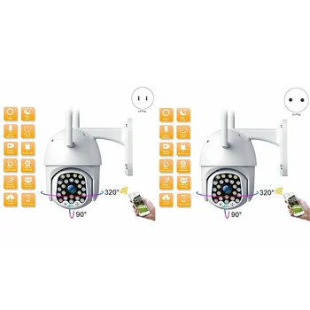 

23 LED WIFI Camera Outdoor PTZ IP Camera 1080P Speed e CCTV Security Cameras 2MP IR Night Vision Home Surveilance EU Plug