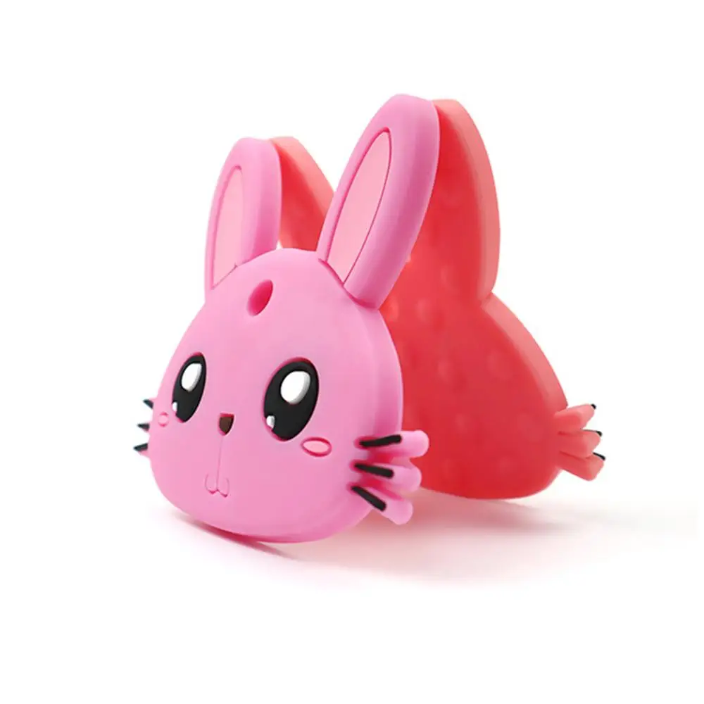 

Cartoon Rabbit Soft Silicone Baby Teether Sensory Massage Chew Teething Toy