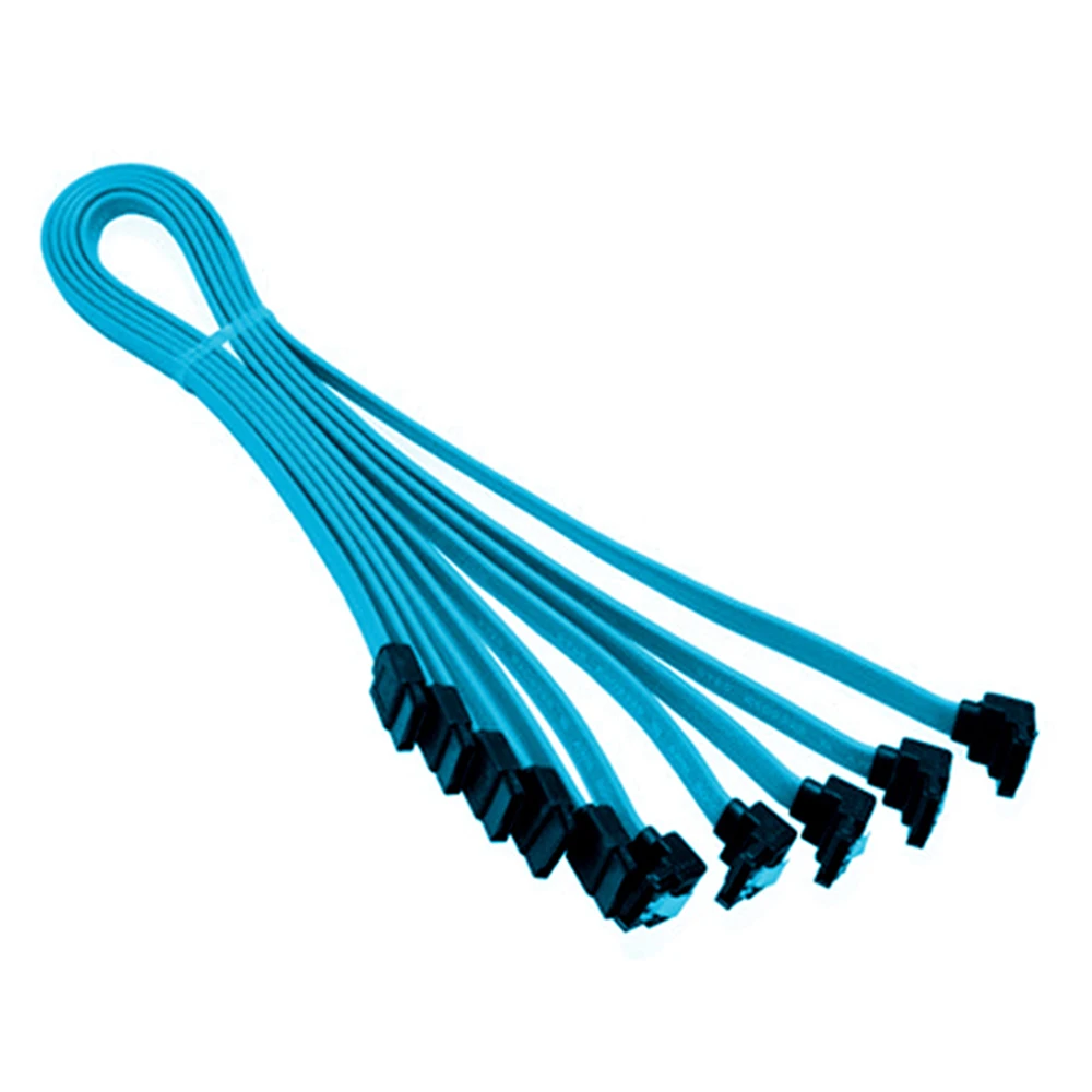 

5x Straight 90 Right Angle SATA 3.0 Cable 6GB/s SATA III Cable Flat Data Cord for HDD