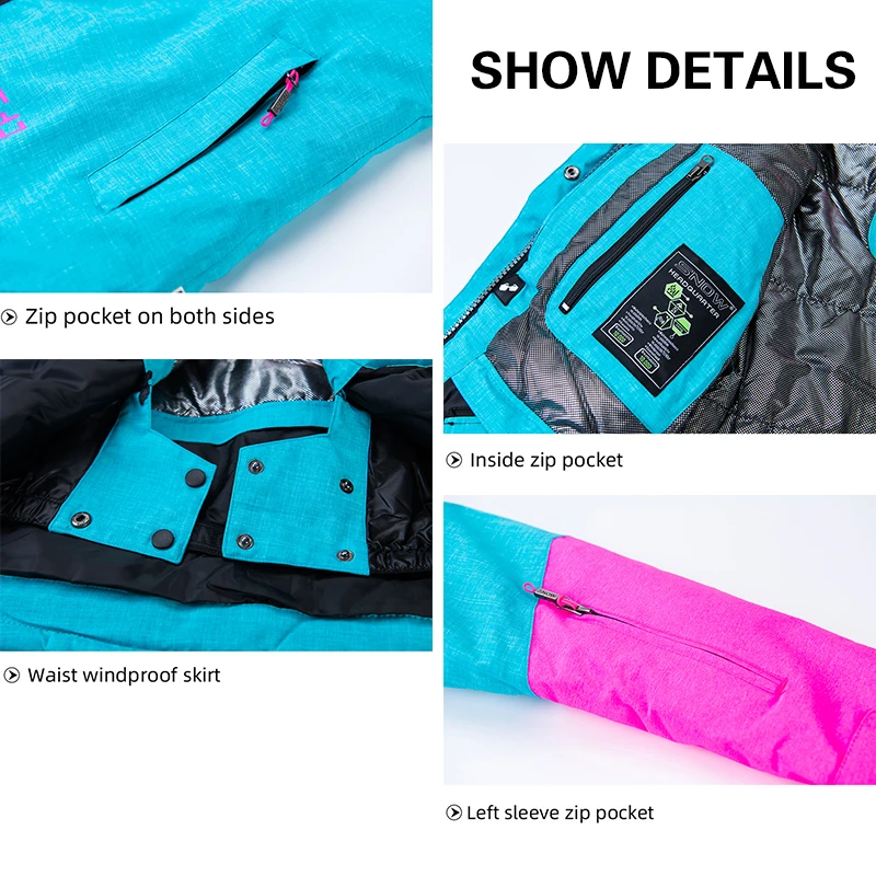 Women Ski Suit Skiing Snowboarding Jackets Ski Pants Windproof Waterproof Suits Winter Sports Thick Warm Set ski jacket