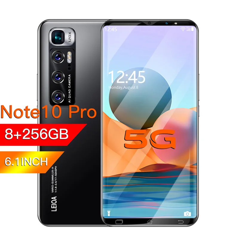 2021 смартфон Xiomi Radmi Note10 Pro 8G 256 Гб телефон 48 МП камера Сотовый с двумя SIM-картами 4800