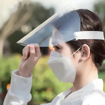 

10 pieces Transparent Masks Head-mounted Protect Respirator Adjustable Full Face Screen Splash Dust-proof Face Shield
