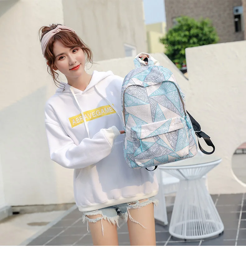 

JIULIN New women's backpack junior high school style printing Korean backpack outdoor travel bag cute leisure