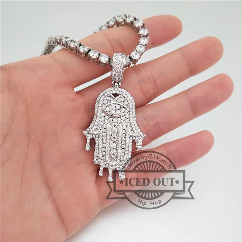 Hamsa Hand Pendant Necklace 