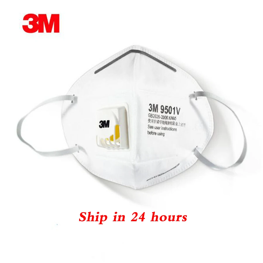 

9501V Masks 25pcs/box 3M PM2.5 KN95 Ear band 9001V Update Particulate Respirator Dust Mask with Cool Flow Valve Breathable Mask