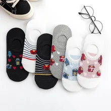 Женские носки в стиле аниме «Элмо»; носки-лодочки с героями мультфильмов; милые хлопковые Забавные милые Модные Повседневные Дышащие носки с принтом «Улица Сезам»