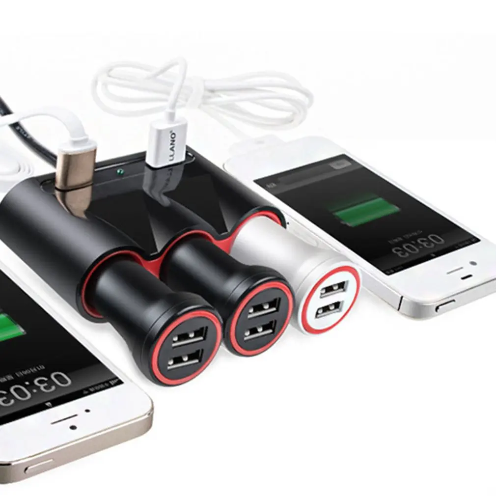 12 V-24 V Автомобильный Прикуриватель разъем светодиодный USB Зарядное устройство адаптер 3.1A обнаружения для телефона MP3 DVR аксессуары