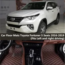New Car Accessories Styling Custom Foot Mats 3D Luxury Leather Car Floor Mats For Toyota Fortuner 5 Seats