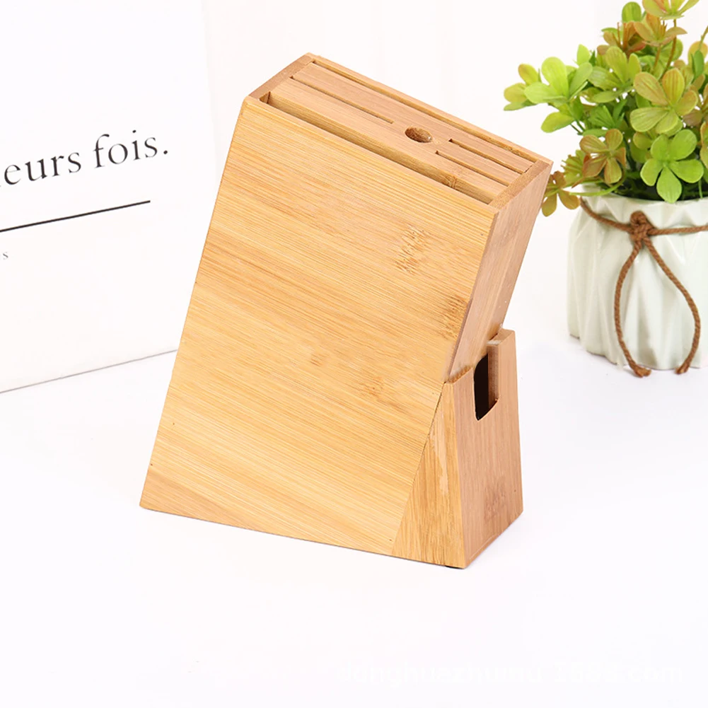 Universal Wooden Knife Holder Functional Bamboo Knife Block Stand