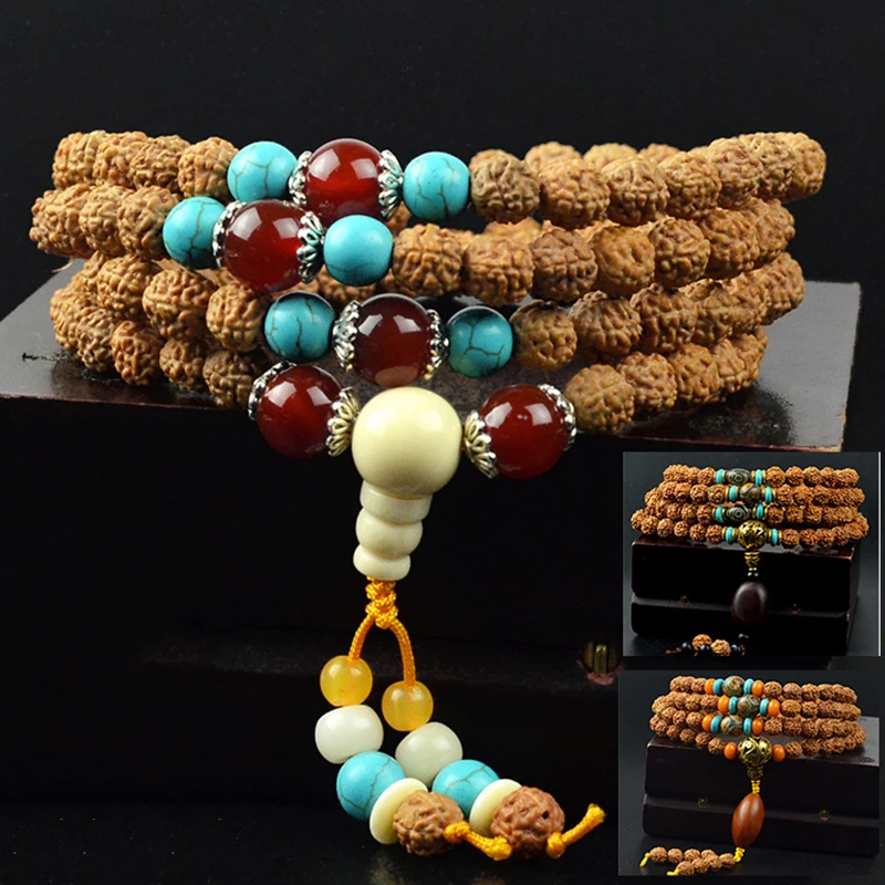 Braccialetti Tibetani Kingkong Bodhi 108 Rosario Buddha Perline Preghiera Legno Japa Mala Nepal Rudraksha Bodhi Bracciale Per Uomo Journey Schainge