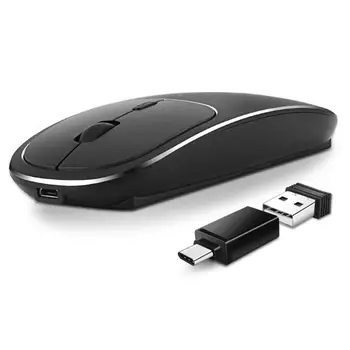 

Wireless Mouse Mini Rechargeable Business Mouse 2.4G Silent Click Computer Mouse with USB Receiver