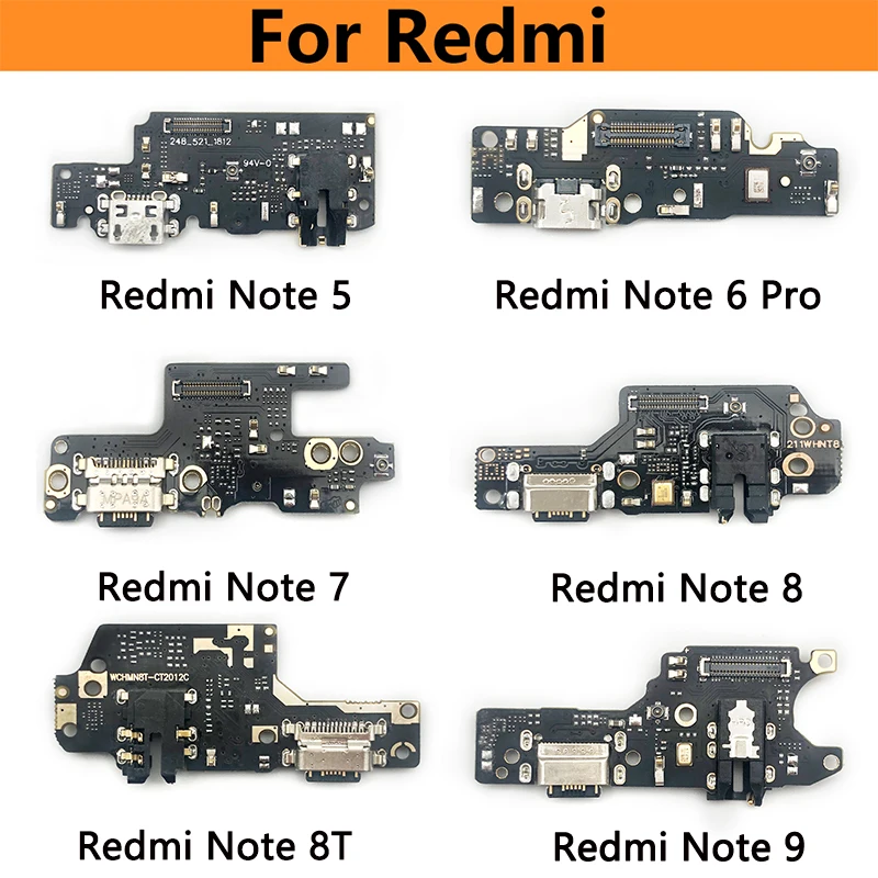 Шлейф для зарядки с USB-разъемом док-станция Xiaomi Redmi Note 5 5A 6 7 8 9 Pro 8T 9S | Мобильные