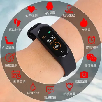 

Smart Watches Wristbands M4 Fashion Touch Screen Sport Bracelet Fitness Tracker Heart Rate Sleep Monitoring Pedometer