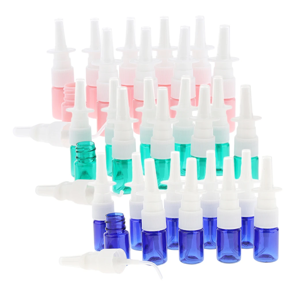 30Pcs 5ml Empty Plastic Nasal Spray Pump Bottle Fine Mist Vials Sprayer